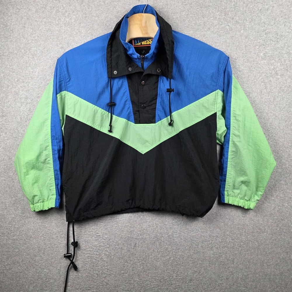 Vintage‎ Express Jacket Mens XL Multicolor Colorblock Retro Windbreaker 90s